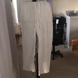 Liz Claiborne Linen White pants szL NWNT
